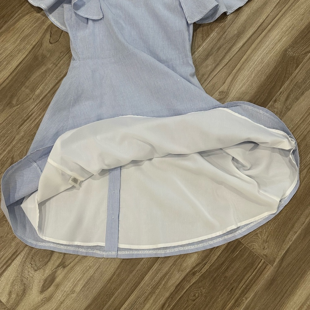 NWT Beautiful and feminine A-Line Sugar+Lips Light Blue Off-Shoulder Dress Sz S - Picture 15 of 16